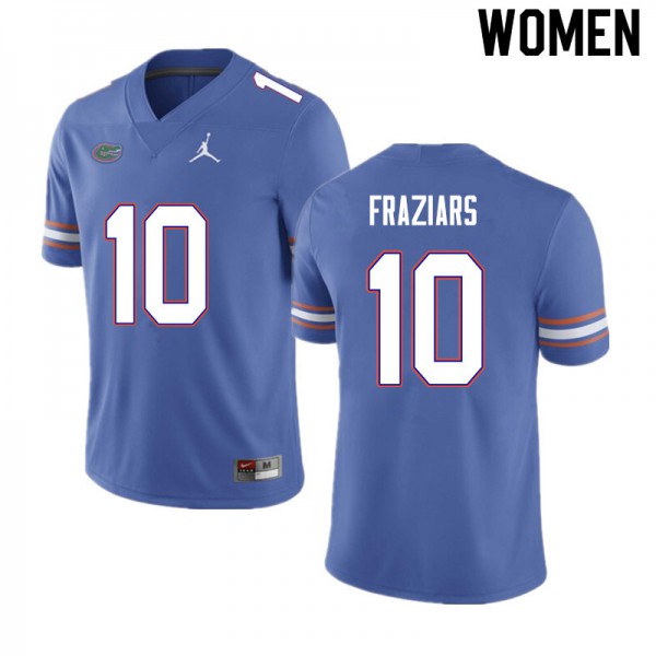 Women #10 Ja'Quavion Fraziars Florida Gators College Football Jerseys Blue